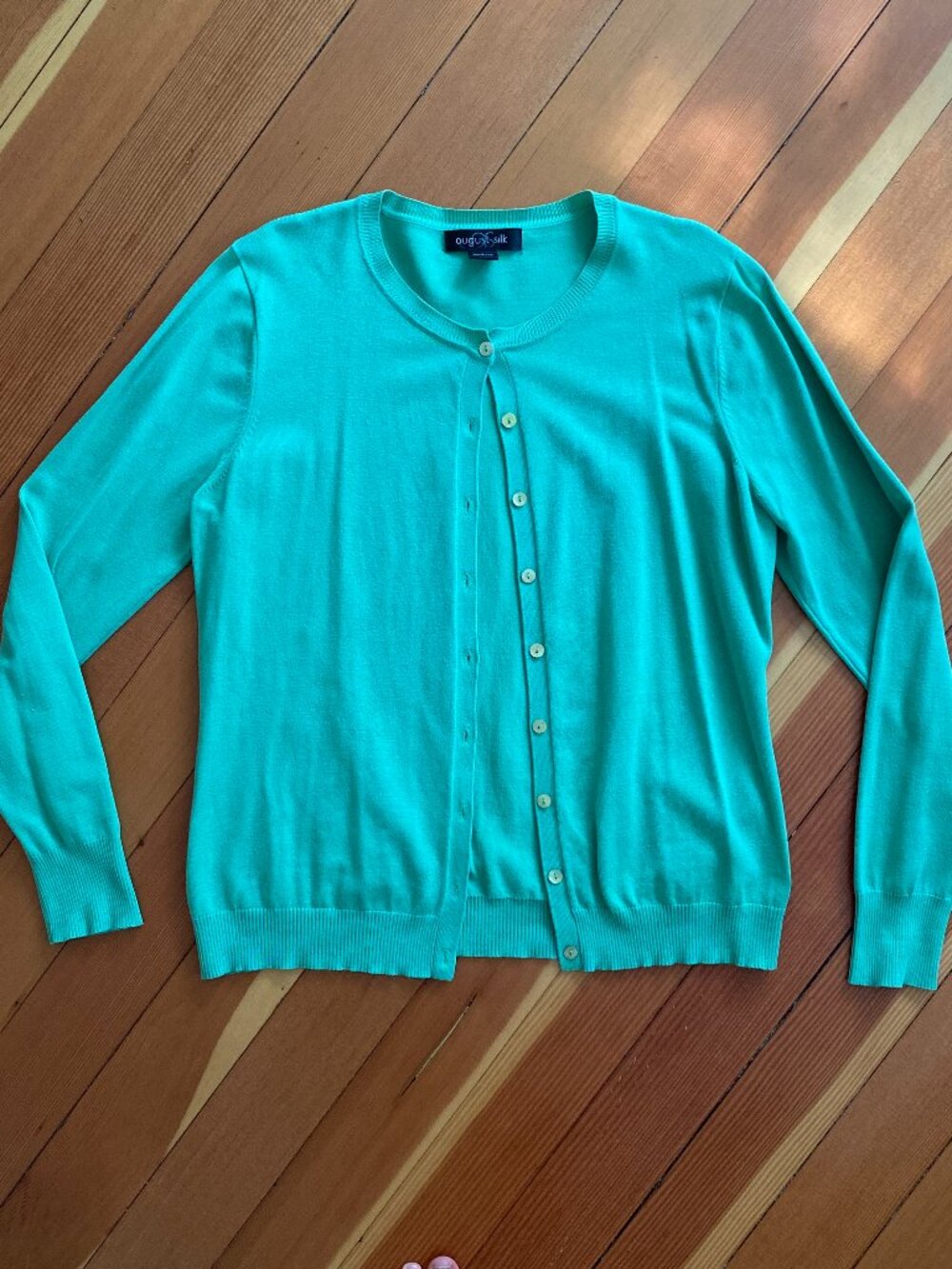 August Silk Green Cardigan - Large